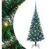 vidaXL Sapin de Noël artificiel pré-éclairé Vert 120cm PVC et métal