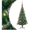 vidaXL Sapin de Noël artificiel pré-éclairé Vert 120cm PVC et métal