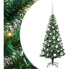 vidaXL Sapin de Noël artificiel pré-éclairé Vert 120cm PVC et métal