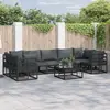vidaXL Ensemble de canapé de jardin 7 pcs Noir Aluminium