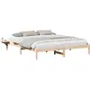 vidaXL Cadre de lit avec tables de chevet Marron 200 x 200 cm Marron