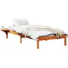 vidaXL Cadre de lit avec tables de chevet Marron 90 x 190 cm Brun cire