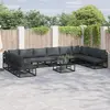 vidaXL Ensemble de canapé de jardin 11 pcs Noir 70 x 70 x 32 cm
