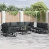 vidaXL Vidaxl Ensemble De Canapé De Jardin 9 Pcs Noir 70 X 70 X 32 Cm