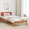 vidaXL Cadre de lit avec tête de lit Brun cire 90 x 200 cm Pin massif