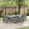 vidaXL Table De Jardin Vidaxl Gris Clair 200x100x73 Cm Poly Rattan