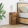 vidaXL Armoire de chevet LED avec tiroir Bois ancien 38 x 34 x 61 cm