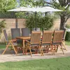 vidaXL Chaise de jardin 8 pcs Marron et gris 57 x 71,5 x 104 cm