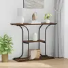 vidaXL Table console Chêne fumé 101 x 35 x 80.5 cm Bois d'ingénierie