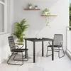 vidaXL Vidaxl Set De 3 Pièces Salle À Manger De Jardin Noir Rattan Pvc