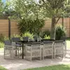 vidaXL - Tuin - Eettafel - Set - 9 - pcs - Lichtgrijs - poly - rattan