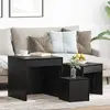 vidaXL Tables basses 3 pcs Chêne noir 45 x 45 x 45 cm