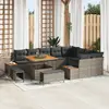 vidaXL - Tuinbank - Set - 12 - pcs - Grijs - poly - rattan