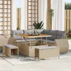vidaXL - Tuinbank - Set - 8 - pcs - Beige - poly - rattan