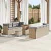 vidaXL Ensemble de canapé de jardin 11 pcs Beige polyrotin