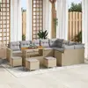 vidaXL - Tuinbank - Set - 13 - pcs - Beige - poly - rattan