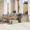 vidaXL Ensemble de canapé de jardin 12 pcs Beige polyrotin