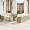 vidaXL Ensemble de canapé de jardin 11 pcs Beige polyrotin