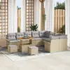 vidaXL Ensemble de canapé de jardin 12 pcs Beige polyrotin