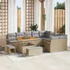 vidaXL Ensemble de canapé de jardin 12 pcs Beige polyrotin