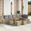 vidaXL Ensemble de canapé de jardin 10 pcs Beige polyrotin