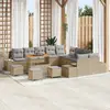 vidaXL Ensemble de canapé de jardin 14 pcs Beige polyrotin