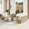 vidaXL Ensemble de canapé de jardin avec coussin 8 pcs Beige polyrotin