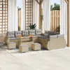 vidaXL - Tuinbank - Set - 14 - pcs - Beige - poly - rattan