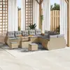 vidaXL Ensemble de canapé de jardin 13 pcs Beige polyrotin