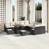 vidaXL Ensemble de canapé de jardin avec coussin 13 pcs Noir polyrotin