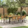vidaXL Ensemble de salle à manger pour jardin 9 pcs Noir et Marron