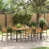 vidaXL Ensemble de salle à manger pour jardin 7 pcs Noir et Marron