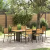 VidaXL Ensemble Salle à Manger Jardin 7 Pièces Noir Poly Rotin Acacia
