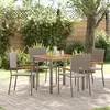 vidaXL Ensemble de salle à manger pour jardin 5 pcs Gris polyrotin