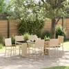 vidaXL Ensemble de salle à manger pour jardin 7 pcs Beige polyrotin