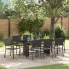 vidaXL Ensemble de salle à manger pour jardin 9 pcs Noir polyrotin
