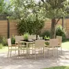 vidaXL Ensemble repas jardin 7 pièces Beige Poly Rotin