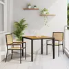 vidaXL Ensemble de salle à manger pour jardin 3 pcs Noir et Marron