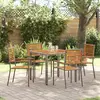 vidaXL Ensemble de salle à manger pour jardin 5 pcs Gris et marron