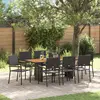 vidaXL Ensemble de salle à manger pour jardin 9 pcs Noir polyrotin