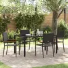 vidaXL Ensemble de salle à manger pour jardin 5 pcs Noir polyrotin