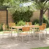 Chaises de jardin empilables vidaXL 6 pcs 54.5x56x89 cm en teck massif