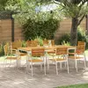 vidaXL Chaise de jardin 8 pcs Huile Naturelle Bois d'Acacia Massif