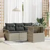 vidaXL Ensemble de canapé de jardin 5 pcs Gris clair Poly Rattan