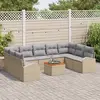 vidaXL Ensemble de canapé de jardin 10 pcs Beige et Gris clair