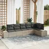vidaXL Ensemble de canapé de jardin 6 pcs Gris clair polyrotin