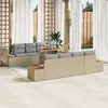 vidaXL Ensemble de canapé de jardin 9 pcs Beige Poly rotin