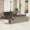 vidaXL Ensemble de canapé de jardin 7 pcs Gris Poly rotin