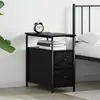 vidaXL Cabinet de chevet avec tiroir Chêne noir 30 x 60 x 60 cm