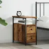 vidaXL Cabinet de chevet avec tiroir 2 pcs Bois ancien 30 x 60 x 60 cm